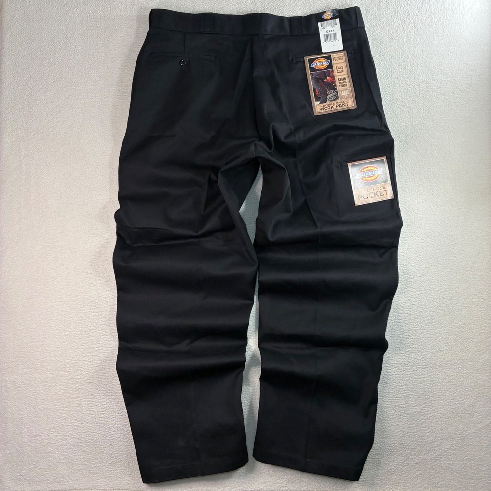 Dickies Double Knee Work Pants Men 42x34 Black Loose Straight Scotchgard 3M NWT